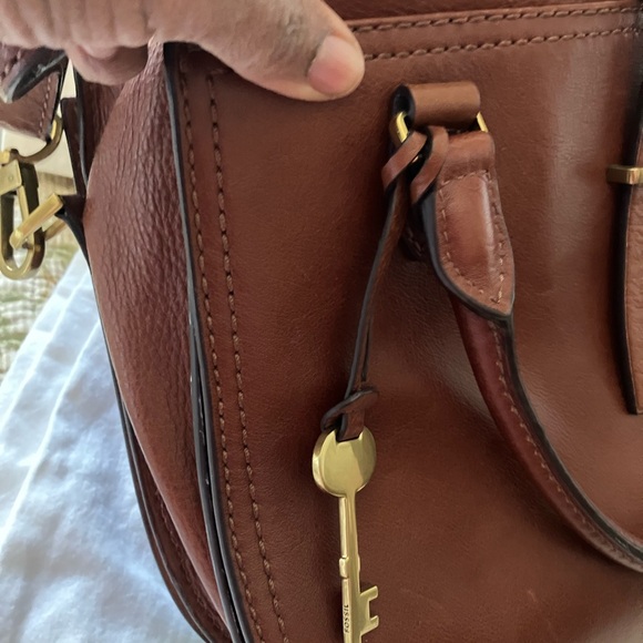 Fossil Rich Brown Leather Satchel - Picture 7 of 7